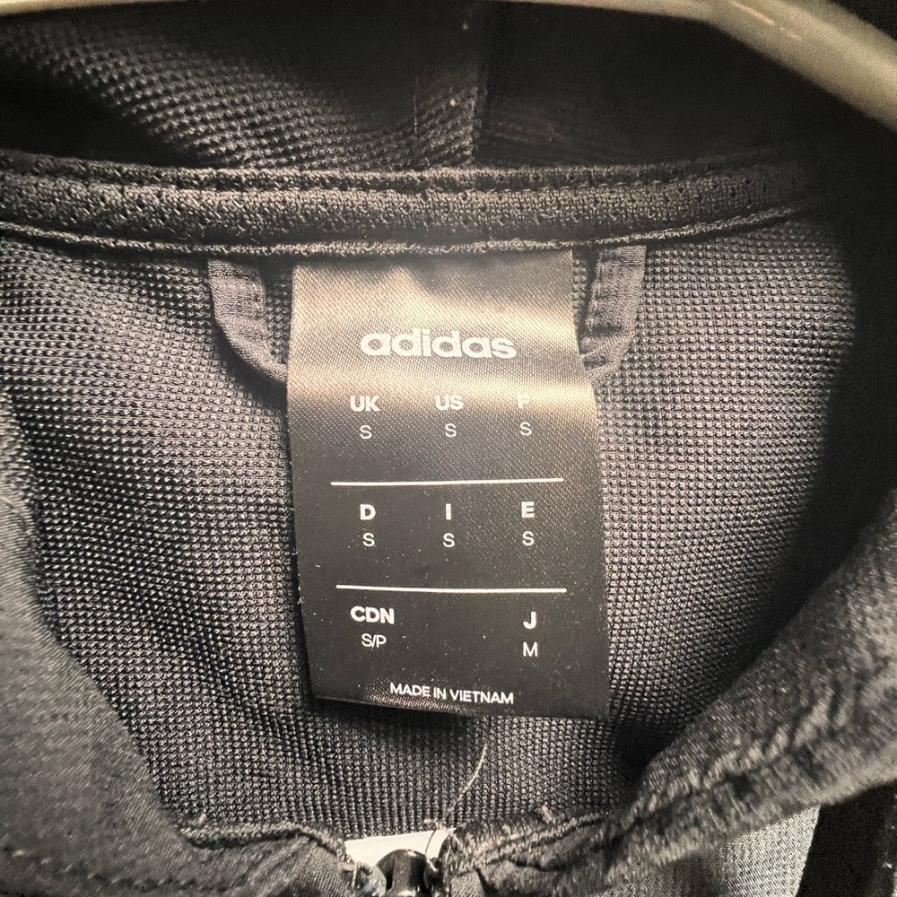 Adidas black white stripes hoodie
